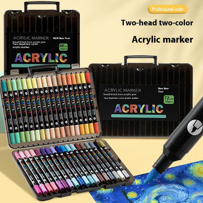 48/72 Colors Portable Gift Box Acrylic Paint Markers