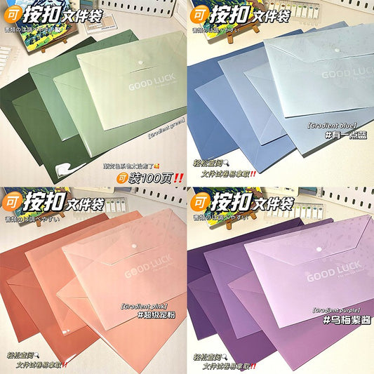 A4 Button Closure File Bag, Waterproof Document Pocket