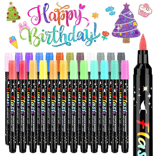 12/24 Colors Glitter Markers