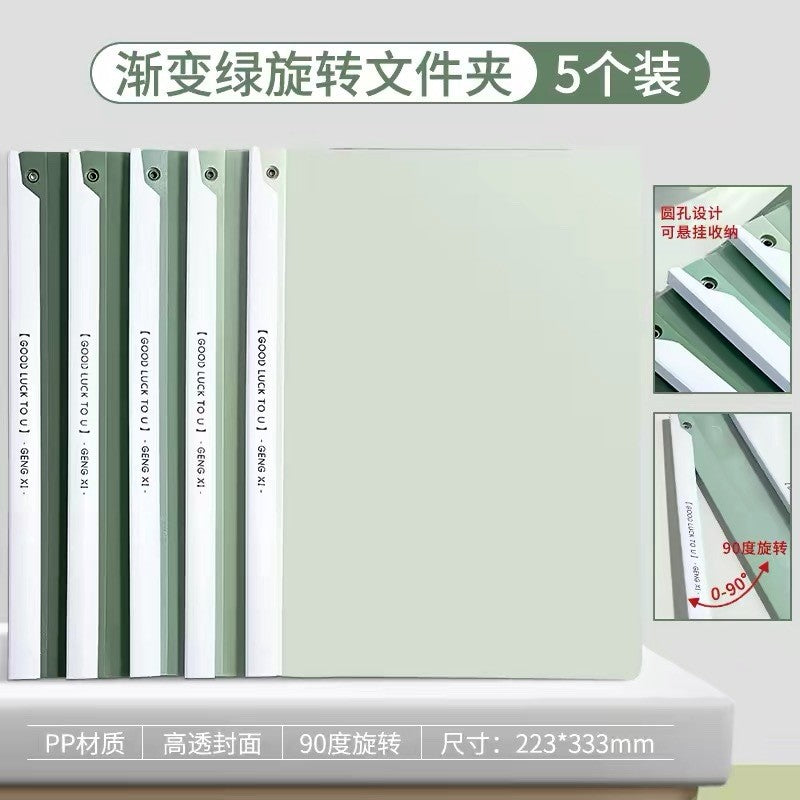 A4 Rotating Rod Binder, Clear Report Folder for School & Office