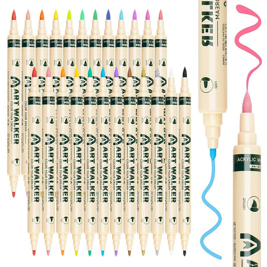 Dual Tip Acrylic Paint Markers, Broad & Fine Tips
