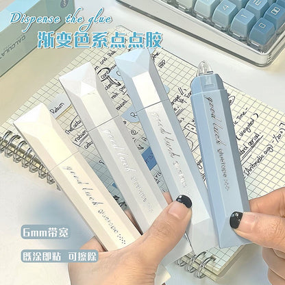 Gradient Pen Shape Dot Glue, Portable Diamond Pattern Dot Roller Glue for DIY Craft