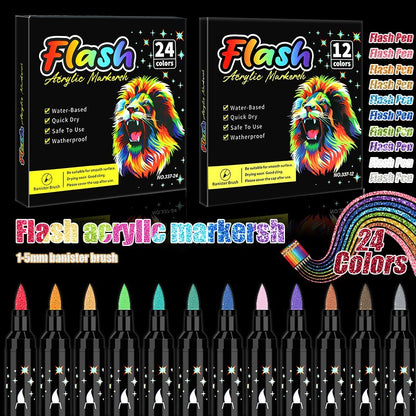 12/24 Colors Glitter Markers
