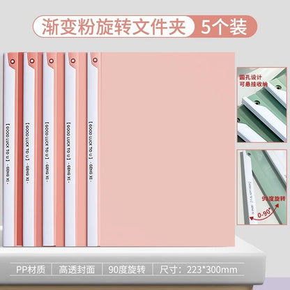 A4 Rotating Rod Binder, Clear Report Folder for School & Office