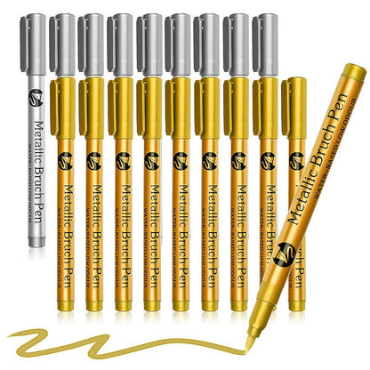 Gold & Silver Single Tip Metallic Highlighter Markers