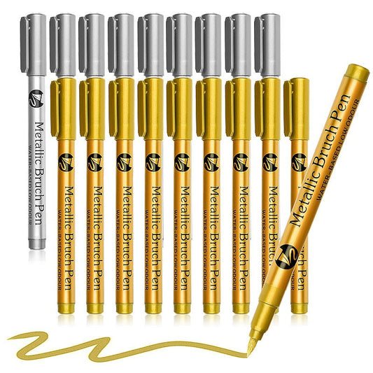 Gold & Silver Single Tip Metallic Highlighter Markers