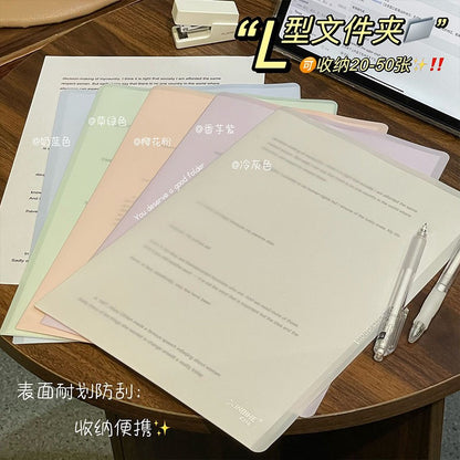 A4 L-Type Single Pocket Folder, PP Waterproof Document Holder