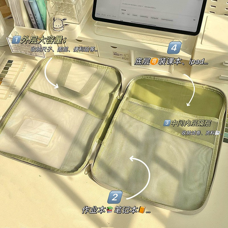 Vertical Style A4 Transparent Mesh Document Storage Bag