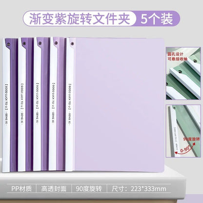 A4 Rotating Rod Binder, Clear Report Folder for School & Office