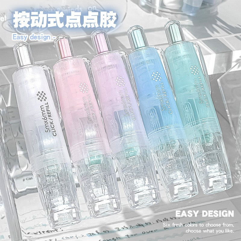 Portable Click Refillable Dot Roller Glue, Diamond Shape Dot Glue for Scrapbooking