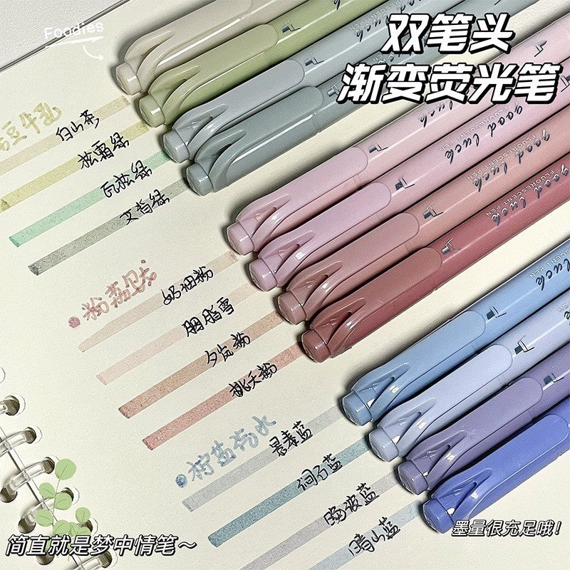 4 Colors Gradient Dual Tip Highlighters